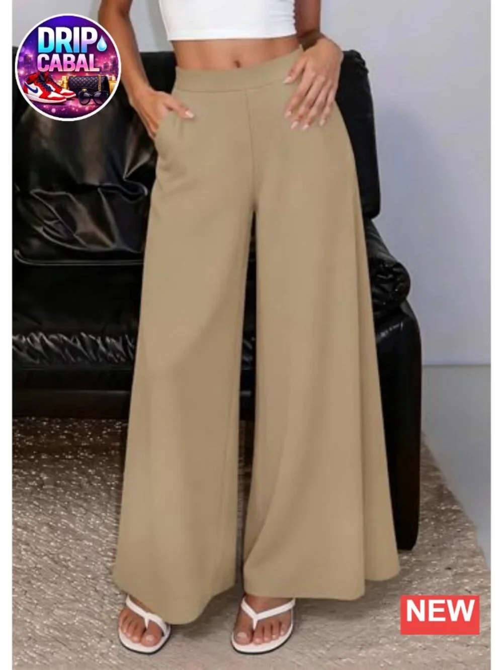 Palazzo Pants for Women, High Waist Wide Leg Trousers, Flow Business Casual